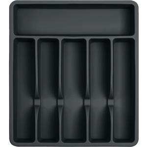 Pantrymade Silicone Silverware Drawer Organizer Non-Slip Utensil Holder for Kitchen Drawers | Cutlery Tray for Forks, Knives, Spoons & More | Durable, BPA-Free, Easy to Clean Black