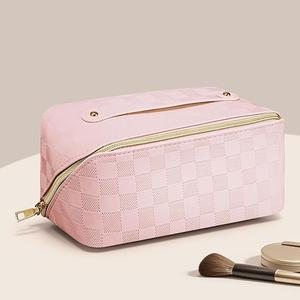 Women's Travel PU Leather Cosmetic Bag - Large Capacity Convenient Toiletry Storage Solution