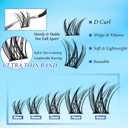 2 x Natural Lash Clusters Kit Volume Wispy DIY Cluster Eyelash Extensions Fake Eye Lashes Individuals D-Curly 336Pcs 8-16MM Mixed with Bond Seal Tweezers