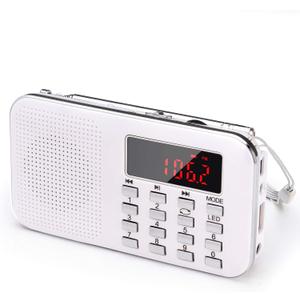PRUNUS Mini Portable Radio AM FM Pocket Radio with MP3, LED Flashlight, Digital Radios Speaker Support Micro SD/TF Card/USB, Auto Scan Save, 1200mAh Rechargeable Battery Operated[Latest Version]