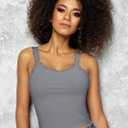 Hicarer 6 Pieces Lace Camisole Tank Tops Lace Trim Camisole Straps Womens Cami Undershirt Ribbed Tank Tops for Women (XXL)