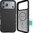 Smartish iPhone 17 Pro Max MagSafe Case - Gripmunk Magnetic Slim Case [Lightweight + Protective] Thin Grip Cover with Microfiber Lining for iPhone 17 Pro Max w/Camera Control - Black Tie Affair