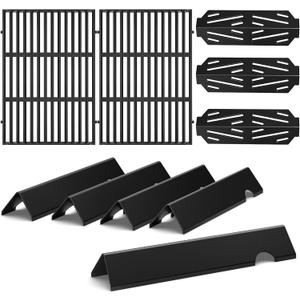 QuliMetal 18.75" Grill Grates and Genesis II Flavorizer Bars and Heat Deflector Replacement Parts for Weber Genesis II 300 /LX 300, 66095 66795 66040 Parts for Weber Genesis II Grill Parts