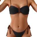 B2prity Bikini Sets for Women Sexy Two Piece Bathing Suit Color Block Swimsuit Sweetheart Neckline Swimwear M