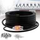 HEATIT HIRD 200 feet Roof & Gutter Snow De-Icing Kit, 5W/ft Heat Tape for Roof and Gutters Ice Dam Prevention with 6 ft Power Cord