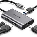 UtechSmart HDMI to USB C Adapter, 4-in-1 USB C Hub, Dual HDMI Adapter with 4K, USB C to USB Adapter for MacBook Pro Air, Dell, HP, Microsoft, Chromebook, Lenovo, iPhone 16 (100W PD USB 3.0)