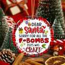 Funny Ornament 2025  Adult Humor Ornament, Dear Santa Sorry for All The F-Bombs 2025 was Crazy  Adult Humor Holiday Decoration, Gag Gift, White Elephant, Secret Santa Stocking Stuffer