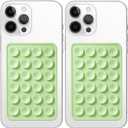 Galundge 2 Pack Silicone Suction Phone Case Mount, Non Slip Sticky Grip for Cellphone, Silicon Adhesive Suction Cup Mount, Strong Grip Holder for Selfies and Videos (Light Green)