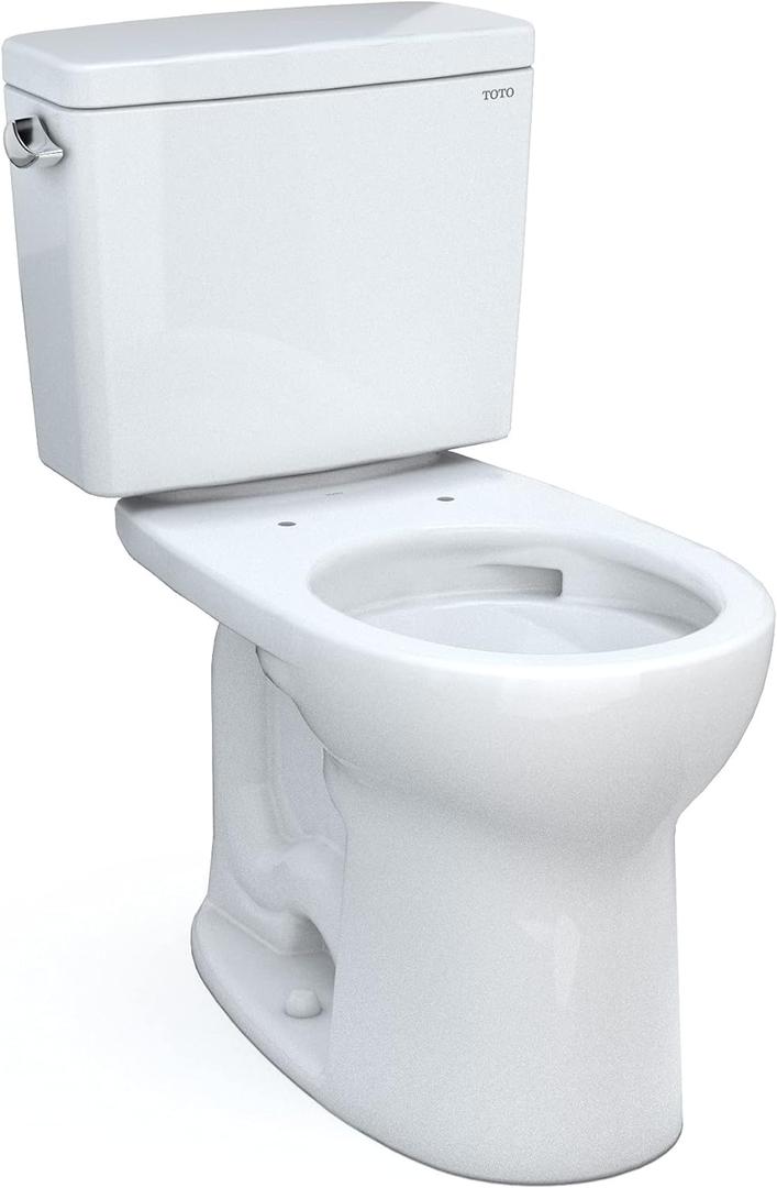 TOTO Drake Two-Piece Round 1.28 GPF Universal Height TORNADO FLUSH Toilet with CEFIONTECT, Cotton White - CST775CEFG#01