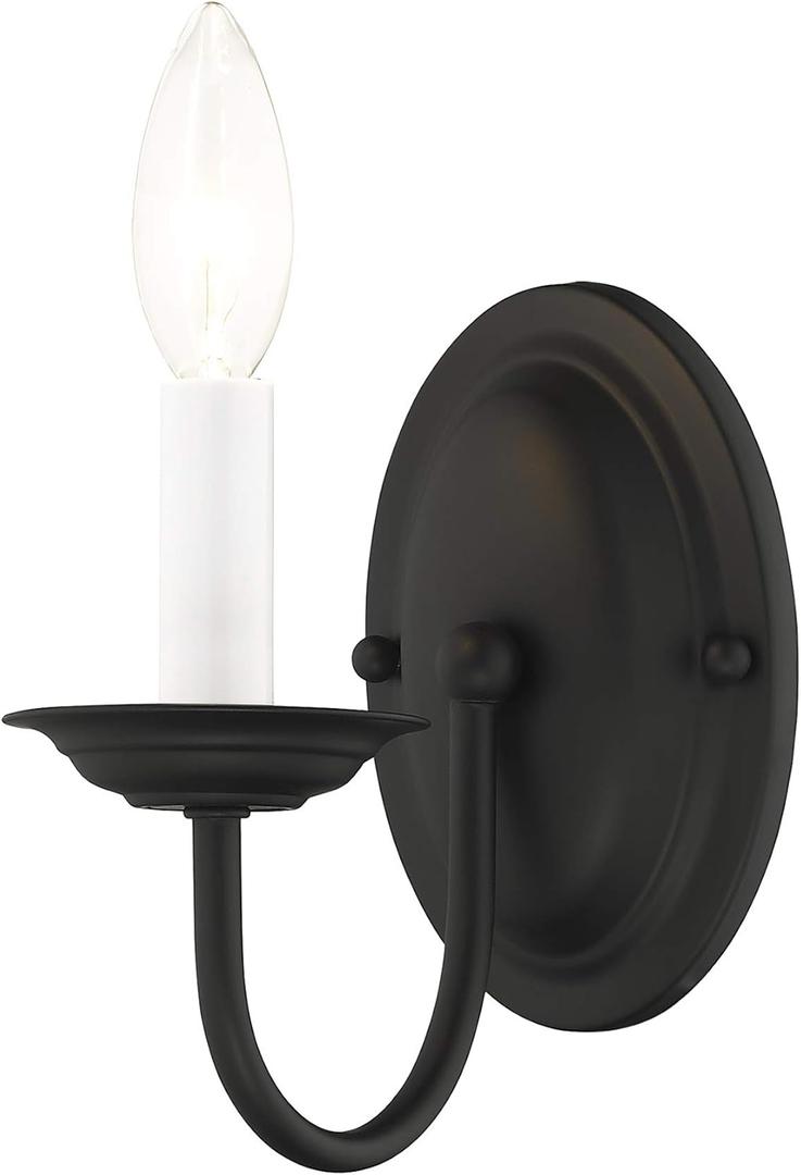 Livex Lighting 4151-04 Home Basics 1 Light Black Wall Sconce