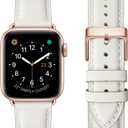 Leather Bands Compatible with Apple Watch Band 38mm 40mm 41mm 42mm(Series 11/10), Genuine Leather Wristband Starp for iWatch SE Series 11 10 9 8 7 6 5 4 3 2 1 Ultra for Women Men