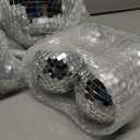 MTLEE 20 Pcs Disco Balls Decoration Mirror Disco Ball Assorted Silver Mini Glass Different Sizes Reflective with Rope for 70s Wedding Dance Music(6, 4, 3. 2, 2 Inch)