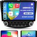 for Honda Accord 7th 2003 2004 2005 2006 2007, Android 13 Car Stereo with Wireless Carplay Android Auto, 10 inch Touchscreen Car Radio Support Bluetooth WiFi GPS Navigation FM/RDS Radio Head Unit
