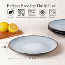 LERATIO Ceramic Dinner Plates Set of 6, 10.5 Inch Handmade Reactive Glaze Porcelain Plates, Coupe Shape Dinnerware Dishes Set for Kitchen,Oven& Microwave & Dishwasher Safe, Scratch Resistant-Gray Blue