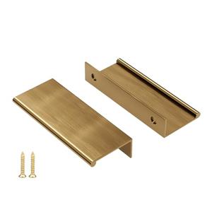 Peaha 10 Pack Kitchen Cabinet Handles 4 inch Champagne Bronze Pulls for Dresser Drawers Door Edge Finger Pull Hardware