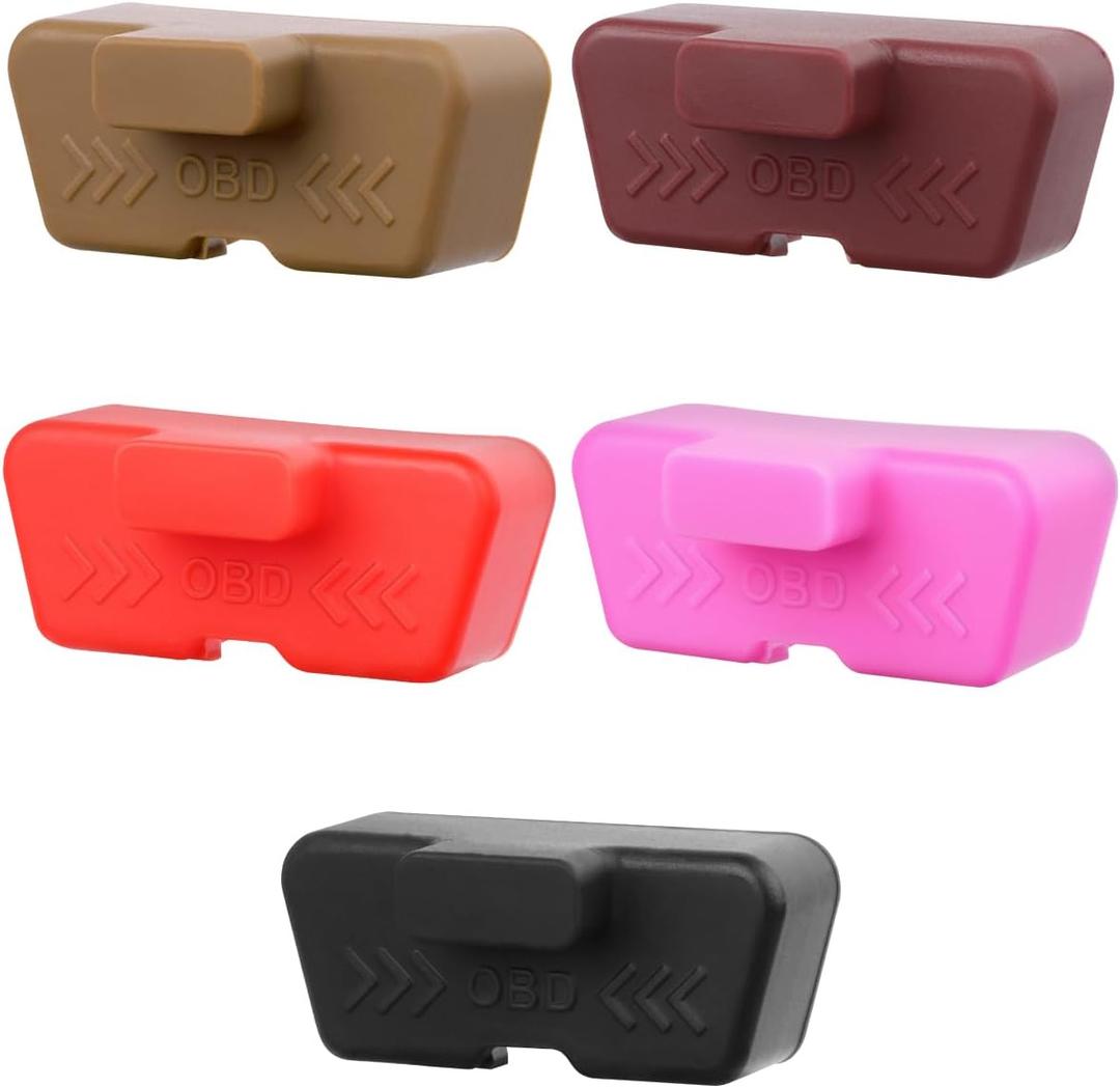 OBD Port Lid,OBD Port Lock,Waterproof OBD Cover Lock Anti Protector, Silicone Interface Protective Cover Sleeve for Variety of Models Automotive(5 Pack)