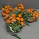 Zeyune 8 Pack 12 Inch Mini Wedding Bouquets for Bride Bridesmaid 80 Heads Orange Artificial Rose Bouquet with Long Stems Fake Silk Roses Flowers Bunches Bulk for Party Decoration Table Centerpieces