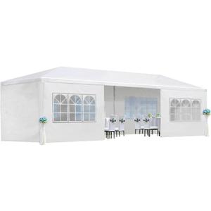 10X30 FT Pop Up Canopy Tent, Outdoor Event Gazebo with 8 Removable Sidewalls, Wind-Resistant Frame & Easy Setup for Receptions, Party, Wedding, Corporate Events, White