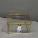 NCYP Large Glass Wedding Cards Box with Slot for Party Reception, 12" x 9.4" x 8.4" - Home Tabletop Clear Decor, Gold Centerpiece, Keepsake (No Lock, Glass Box Only)