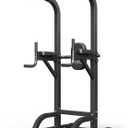 Power Tower Pull Up Bar and Dip Station, Multi-Function Home Gym, Strength Training Fitness Equipment, Height Adjustable (Black-02)