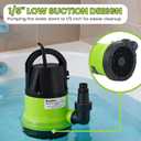 Submersible Sump Pump, 1/2 HP Sump Pump with 10ft Drain Hose Kit & 25ft Power Cord, Portable Submersible Water Pump for Pool Draining, Hot Tub, Basement Flood Removal, Garden Irrigation
