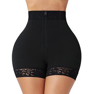 FeelinGirl Body Shaper Shorts Mid-Rise Butt Lifter Shapewear Tummy Control Waist Trainer for Women Black M