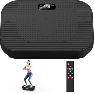 Vibration Plate Exercise Machine, 330LB Full Body Vibrating Plate for Lymphatic Drainage & Weight Management, 200 Speed Vibration Board Workout Platform for Home Fitness