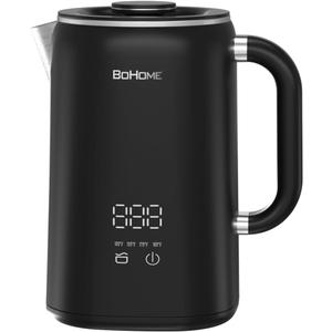 Electric Kettle, 1.7L/1200W, Stainless Steel, Adjustable Temperature, Memory Function, Auto Shut-Off, Boil Dry Protection, SUS304