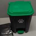 20L Dog Poop Trash Can Outside with Pooper Scooper & 50 Waste Bags- Outdoor Dog Poop Trash Can with Lid, Foot Pedal and Removable Inner Bin Waterproof and Odor Control