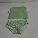 Girls Tankini Swimsuits Two Piece Bathing Suit Drawstring Swimwear Set for Girls 13-14 Years (Green-Daisy)