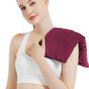 Microwavable Heating Pad with Washable Cover, 8 x 18 Microwave Heating Pad for Neck and Shoulders, Moist Heat Bean Bag Warm Compress for Knee, Joints, Wrist, Abdomen (Wine Red)