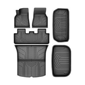 YITAMOTOR 9PCS Tesla Model Y Floor Mats 7 Seater 2024 2023-2021 Cargo Mats Full Sets All-Weather Floor Mats for Model Y 2024 Accessories ,3D Anti-Slip Rear Trunk Mat Cargo Liners Interior