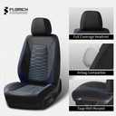 FLORICH Leather Seat Covers, Car Seat Covers Full Set, Car Seat Protector Waterproof, Front and Rear Seat Covers for Cars, Automotive Seat Covers Universal Fit for Most Cars SUV Truck - Blue&Black