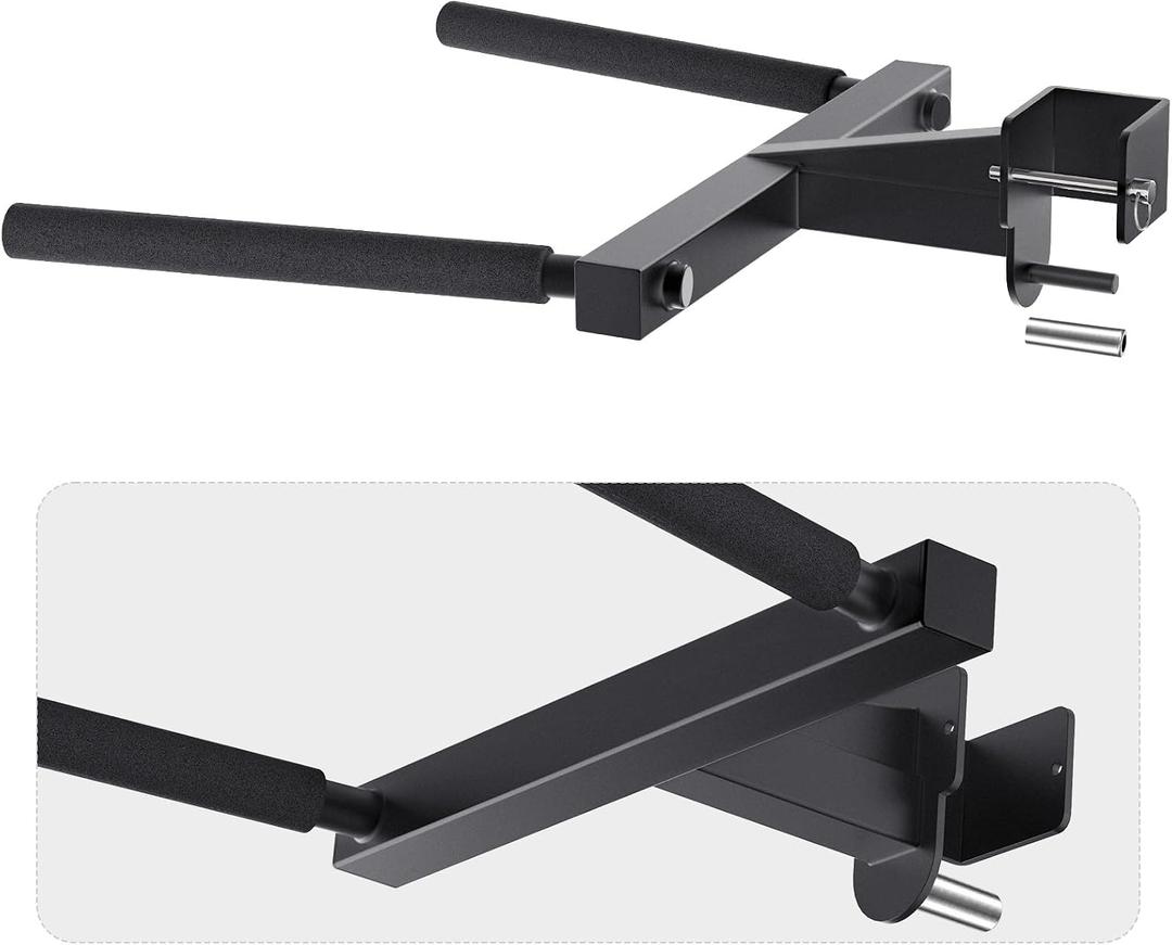 SELEWARE Squat Rack Attachment, Y-Shaped Dip Bar Attachment, Nordic Hamstring Curl Attachment and Lever Arms for 2x2 or 3x3 Power Rack with 5/8" or 1" Hole, Power Cage Accessories for Home Gym