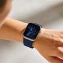 Magnetic Silicone Band Compatible with Apple Watch Band 42mm 41mm 40mm 38mm Series 11 10 9 8 7 6 5 4 3 & SE 3/2/1 Strong Magnetic Clasp, Waterproof & Adjustable (Deep Blue)