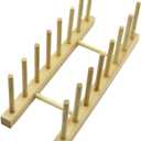 7 Slot Wooden Dish Rack Plates Holder Kitchen Storage Cabinet Organizer for Dish Keep Dry (Natural, 1Pack)