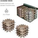 WDZREE Large Christmas Ornament Storage Box,4 Tier Holds Up to 128 Holiday Ornaments 3-Inch, Xmas Decorations Accessories Bag with Dual Zipper Closure,Made of Durable 600D Oxford Fabric (Green)