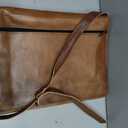 18 inch Leather Full Flap Messenger Handmade Bag Laptop Bag Satchel Bag Padded Messenger Bag School Brown (Brown), 18 x 13 x 5 inches