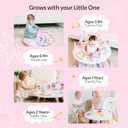 Move2Play 4-in-1 Baby Activity Center | Montessori-Inspired Design | 8 Interactive Toys | Tummy Time, Exersaucer & Toddler Table | Shower Gift | Essential | Must Have for 3, 6, 12 Month Old (Rainbow)