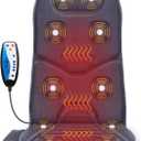 COMFIER Back Massager with Heat, 10 Motors Vibration Seat Massager, Chair Massage Pad, Heated Chair Pad, Chair Warmer,Gifts for Elderly, Mom, Dad (Gray)