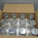 Jucoan 12 Pack 24 oz Glass Mason Jar Canning Jar with Silver Airtight Metal Lids, Regular Mouth Glass Jars for Preserving Fruits, Vegetables, Pickles, Tomato Juices and Sauces (Square Shape)