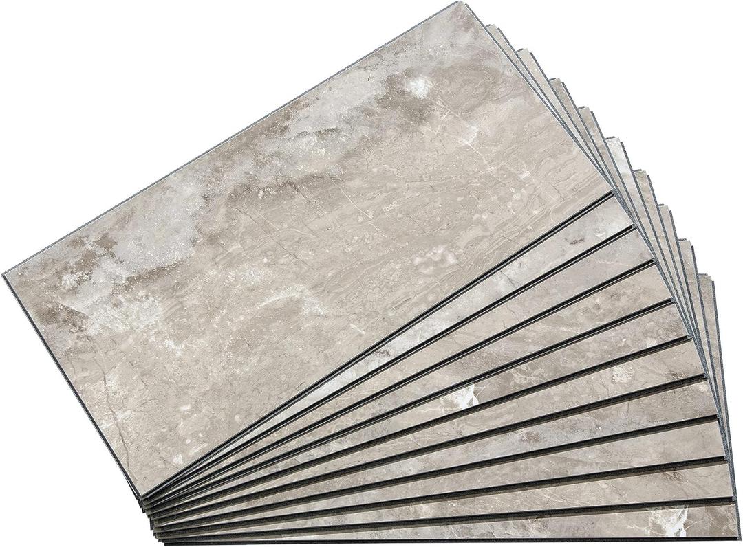 Palisade 23.2 in. x 11.1 in. Interlocking Vinyl Wall/Backsplash Panels in Venetian Marble (10 Pack)