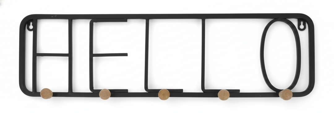 Hello Metal Rack With 5 Hooks Large Shelf