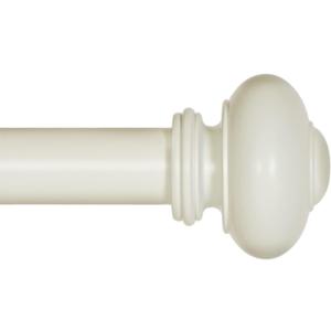 Ivilon Drapery Window Curtain Rod - Knob Design, 1 Inch Rod, 72 to 144 Inch. Ivory/White