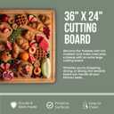 Gigantic Extra Large Cutting Board for Kitchens 36 x 24 - Heavy Duty Bamboo Chopping Boards Butcher Block Meat & Veg - Large Wooden Gas Stove Top & Countertop (36x24) Giant Noodle and Pasta Board XXXL