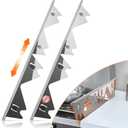 Stainless Steel Stove Gap Covers,Stove Gap Filler, Range Trim Kit, Stove Gap Guards, Heat Resistant and Easy to Clean, Easy retractable Length 13.8" to 27.5", Width 0.79",Silver(2PCS)