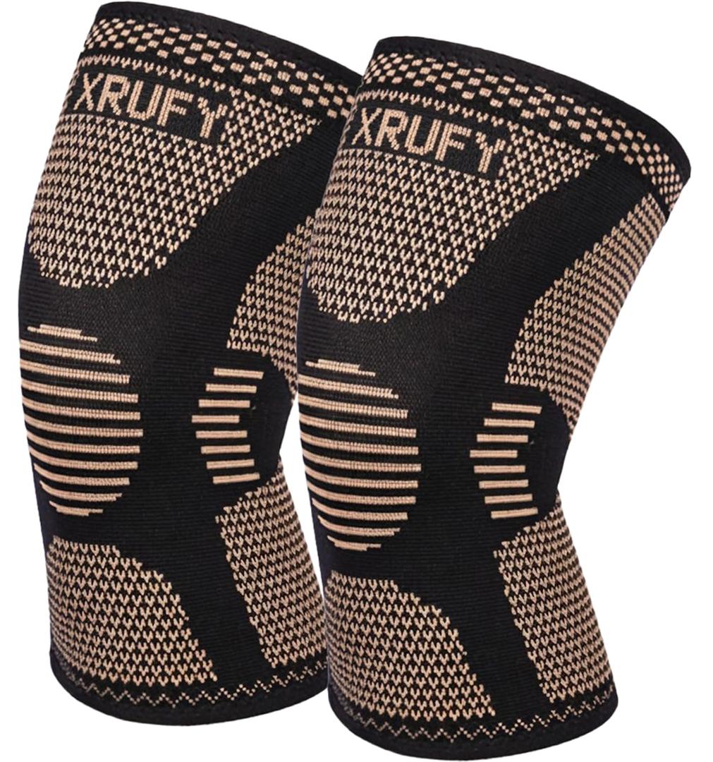 Copper Knee Brace for Running & Arthritis Relief - Doctor Recommended Compression Sleeve with Non-Slip Gel, All-Day Support for Gym/Work/Hiking Men & Women (X-Large)