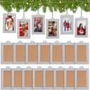 Barydat 30 Pcs Metal Christmas Photo Frame Ornaments Bulk 2 x 3 Inch Heavy Duty Reusable Small Frame Decorations for Xmas Tree Home Indoor Outdoor Decor Gifts (Vertical,Silver)
