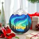 Aurora Borealis Ornament  Christmas Decoration & Christmas Ornament; Stained Glass Holiday Decoration (Holiday Present, Bauble Present, Gift Idea, Gift Exchange) | Heirloom Keepsakes (Northern Lights)