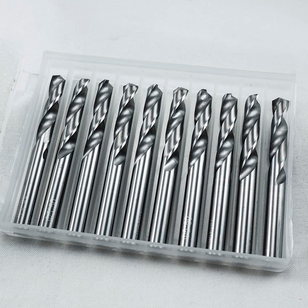 KLOT Industrial Grade 10pcs Solid Carbide Drill Bit 5mm 0.19685" 2-Flute Straight Shank YG6X Tungsten